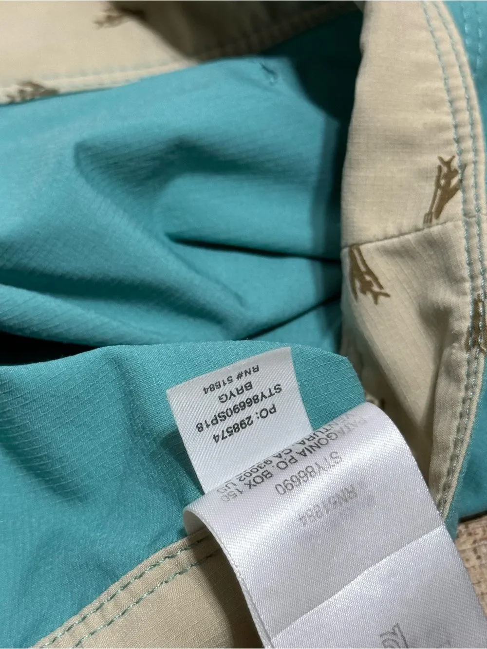 Patagonia Board Shorts Mens 35 Teal Light & Variable Swim Beach Travel